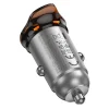 HOCO autós töltő USB A + Type C + Type C Lightning kábel PD QC3.0 43W NZ16A fém szürke - 6