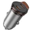 HOCO autós töltő 2 x Type C PD QC3.0 45W NZ16B fém szürke thumbnail