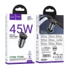 HOCO autós töltő 2 x Type C PD QC3.0 45W NZ16B fém szürke thumbnail