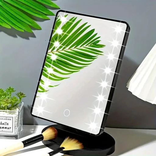 LED lámpás sminktükör fekete - 3