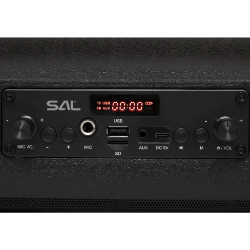 SAL BTWORKY munka és szabadidő hangszóró, 8 W, FM rádió, BT TWS, USB/microSD, AUX, RGB LED, USB-C töltőkábel, ~20 h üzemidő - 4