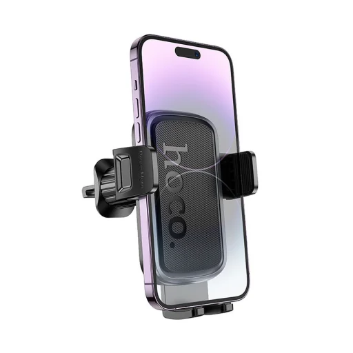 HOCO autós tartó szellőzőre H78 fekete fém szürke, - 7
