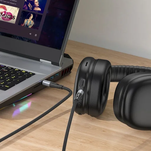 HOCO kábel AUX Jack 3,5 mm (férfi) - Jack 3,5 mm (férfi) UPA22 1 m fekete - 5