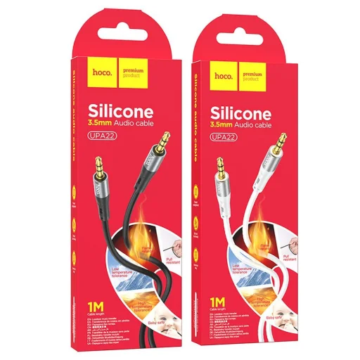 HOCO kábel AUX Jack 3,5 mm (férfi) - Jack 3,5 mm (férfi) UPA22 1 m fekete - 7