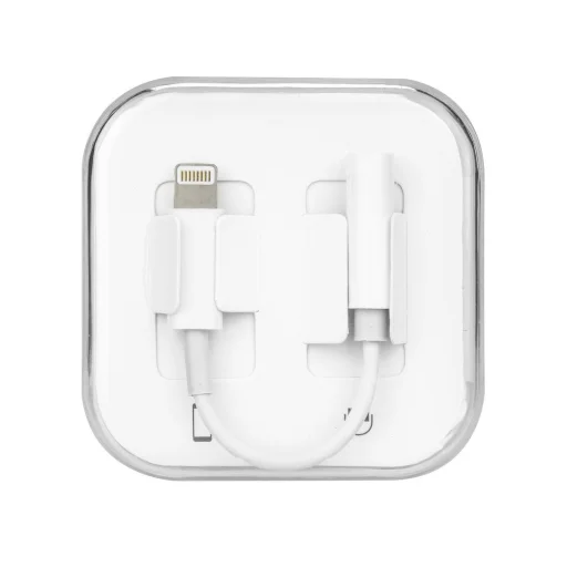 Adapter AUX Lightning (férfi) - Jack 3,5 mm (női) BOX fehér - 1