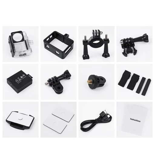 HOCO sportkamera digitális kijelzőkkel 1,3" + 2" rázkódásmentes IPS 4K DV102 fekete - 8