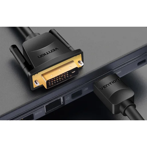 HDMI-DVI (24+1) kábel Vention ABFBI 3m, 4K 60Hz/ 1080P 60Hz (Fekete) - 3