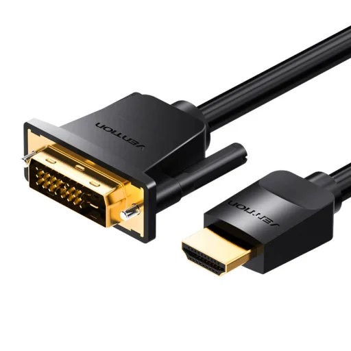 HDMI-DVI (24+1) kábel Vention ABFBG 1,5m, 4K 60Hz/ 1080P 60Hz (Fekete) - 1