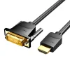 Vention HDMI to DVI (24+1) kábel ABFBJ 5m, 4K 60Hz/ 1080P 60Hz (Fekete) - 2