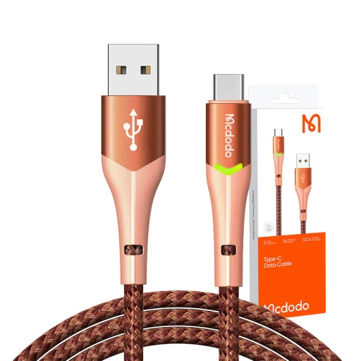 USB-ről USB-C-re Mcdodo Magnificence CA-7962 LED kábel, 1m (narancssárga) - 4