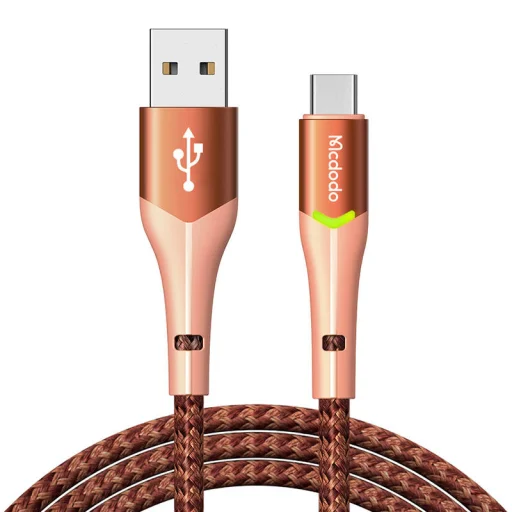 USB-ről USB-C-re Mcdodo Magnificence CA-7962 LED kábel, 1m (narancssárga) - 1