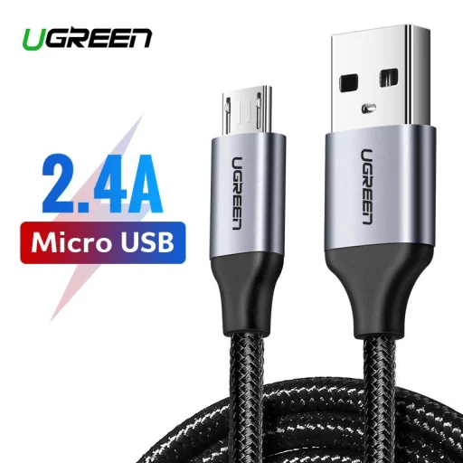 UGREEN USB-Micro USB kábel, QC 3.0, 2,4A, 0,25m (fekete) - 2