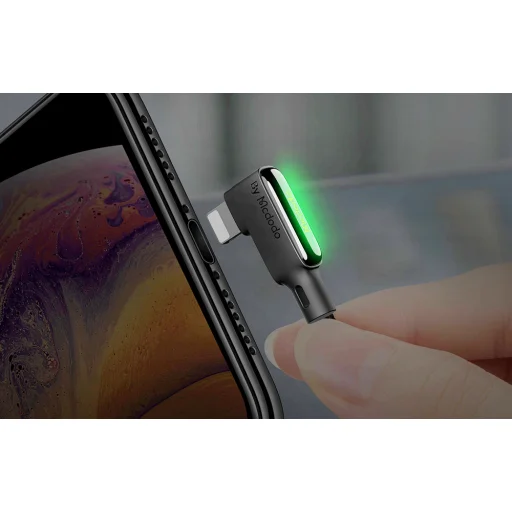 USB to Lightning kábel, Mcdodo CA-7300, derékszögű, 1.8m (fekete) - 8