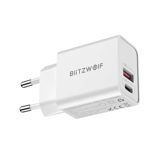 Blitzwolf BW-S20 adapter, USB, USB-C, 20W (fehér) - 1