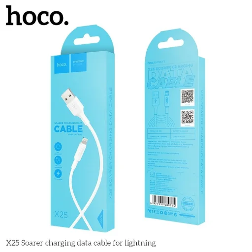 HOCO kábel USB A - Lightning 2A X25 1 m fehér - 6