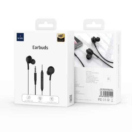 WIWU vezetékes fülhallgató EB310 jack 3,5mm fekete - 4