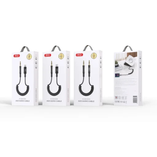 XO audio kábel NB-R255A Lightning - 3,5 mm jack 1,0m fekete, - 3