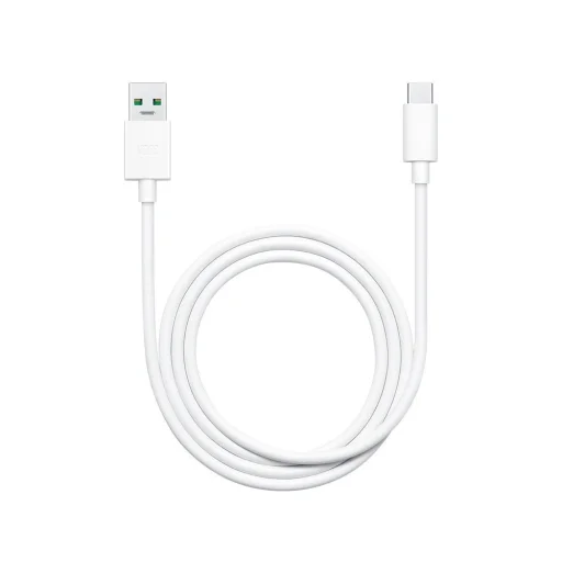 DL129 Realme USB-C Adatkábel Gyors Töltés 65W 1m Fehér (Bulk), - 1