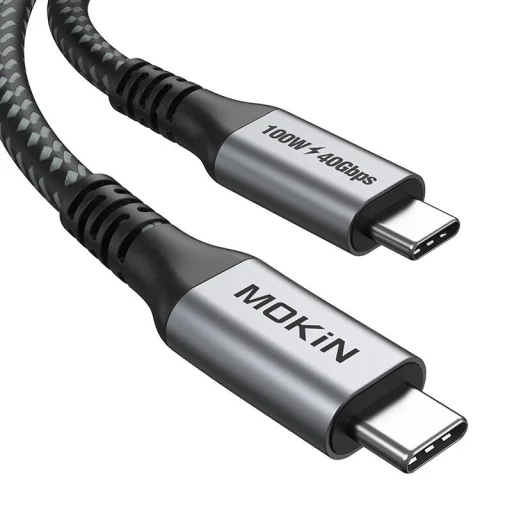 Cable USB-C MOKiN 1.2m 100W PD USB4 40Gbps (fekete) - 1