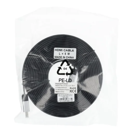 HDMI kábel HDMI to HDMI 4K 60Hz Nagy Sebesség Ethernettel ver. 2.0 5 m fekete - 3