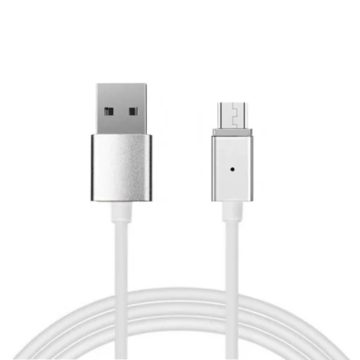 Kábel Mágneses Type 1 - USB to Micro USB - levehető csatlakozóval 1 Méter EZÜST (bliszter csomag) - 1