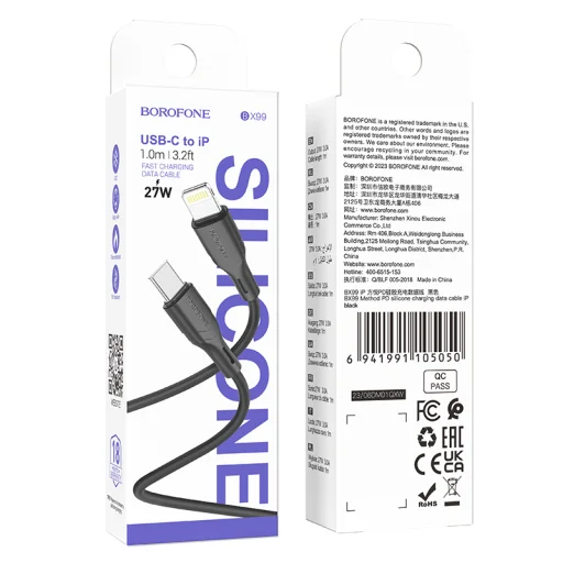 Borofone kábel BX99 Method - Type C -ről Lightning-re - PD 27W 1 méter fekete - 5