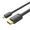 HDMI-D Male to HDMI-A Male Kábel Vention AGIBF 1m, 4K 60Hz (Fekete) thumbnail