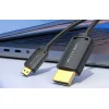 HDMI-D Male to HDMI-A Male Kábel Vention AGIBH 2m, 4K 60Hz (Fekete) thumbnail