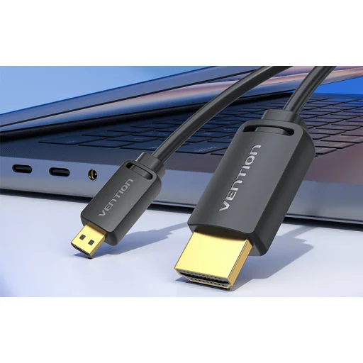 HDMI-D Male to HDMI-A Male Kábel Vention AGIBH 2m, 4K 60Hz (Fekete) - 5
