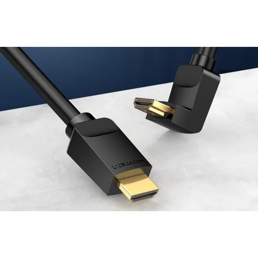 HDMI kábel 2.0 Vention AAQBH 2m, Derékszögű 270°, 4K 60Hz (fekete) - 5