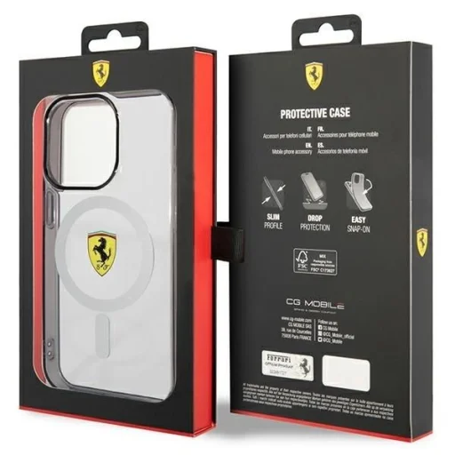 Ferrari FEHMP14XURKT iPhone 14 Pro Max 6.7" átlátszó kemény tok Outline Magsafe - 8