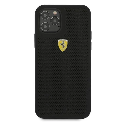 Ferrari FESPEHCP12MBK iPhone 12/12 Pro 6.1" fekete/fekete kemény tok On Track Perforated tok - 3