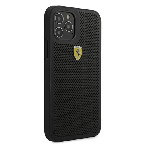 Ferrari FESPEHCP12MBK iPhone 12/12 Pro 6.1" fekete/fekete kemény tok On Track Perforated tok - 4