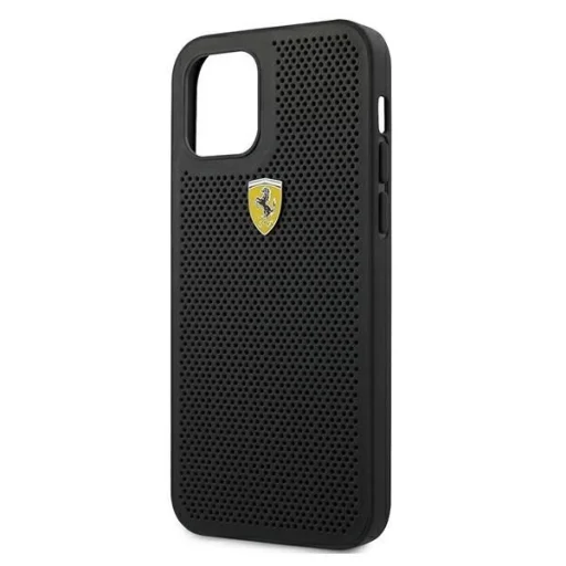 Ferrari FESPEHCP12MBK iPhone 12/12 Pro 6.1" fekete/fekete kemény tok On Track Perforated tok - 8