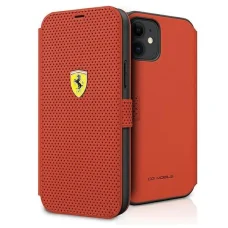 Ferrari FESPEFLBKP12SRE iPhone 12 mini 5.4" piros/piros fliptok On Track Perforated
