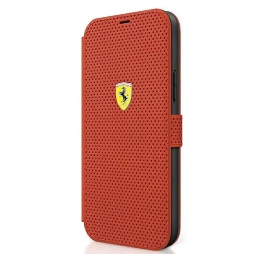 Ferrari FESPEFLBKP12SRE iPhone 12 mini 5.4" piros/piros fliptok On Track Perforated - 2