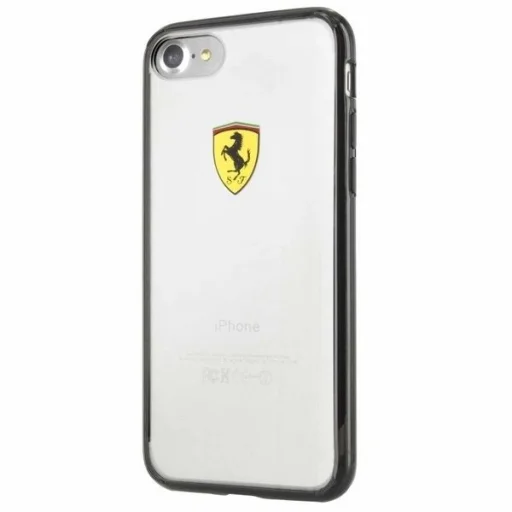 Ferrari Hardcase FEHCP7BK iPhone 7/8/SE 2020 / SE 2022 fekete/átlátszó Racing Shield tok - 1
