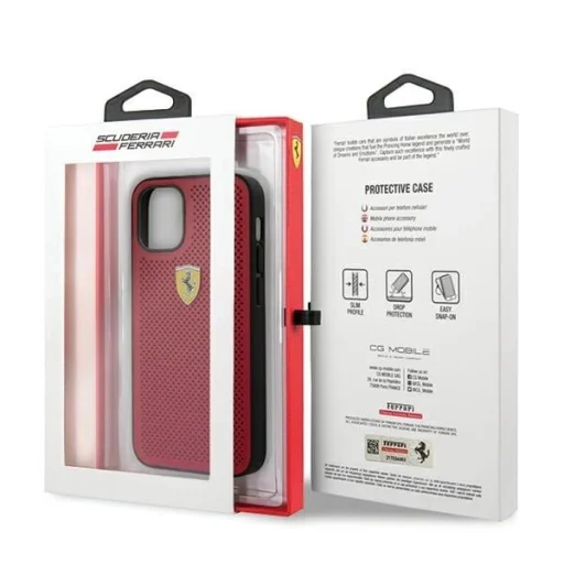 Ferrari FESPEHCP12SRE iPhone 12 mini 5.4" piros/piros tok On Track Perforated - 9