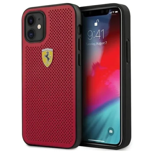 Ferrari FESPEHCP12SRE iPhone 12 mini 5.4" piros/piros tok On Track Perforated - 1