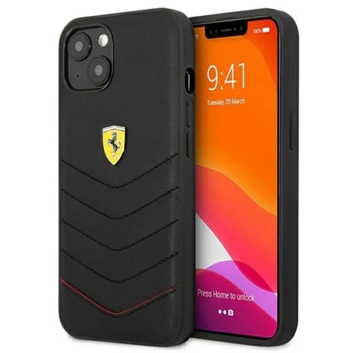 Ferrari FEHCP13SRQUK iPhone 13 mini 5.4" fekete/fekete Off Track Quilted tok - 1