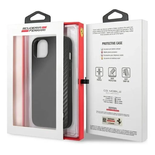 Ferrari FESAXHCP13SBK iPhone 13 mini 5.4" fekete/fekete tok On Track Carbon Stripe - 8
