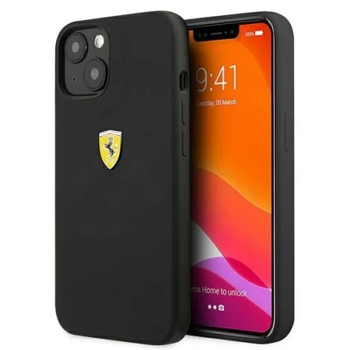 Ferrari FESSIHCP13SBK iPhone 13 mini 5.4" fekete/fekete szilikon tok - 1