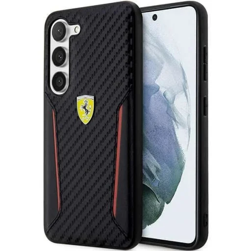 Ferrari FEHCS23MNPYK S23+ S916 fekete/fekete kemény tok Carbon Contrast Edges tok - 1