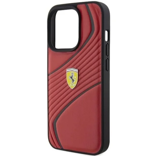 Ferrari Twist Fém Logós tok iPhone 15 Pro - piros - 6