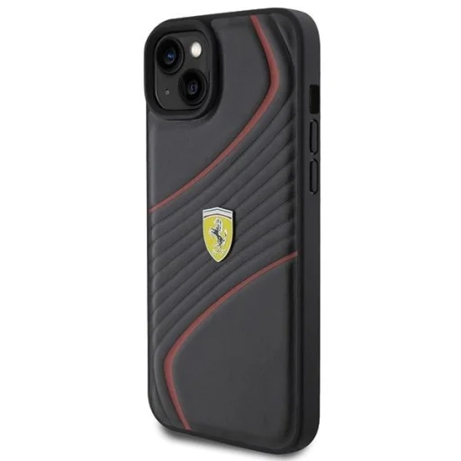 Ferrari Twist Metal Logo tok iPhone 15 Plus - fekete - 2