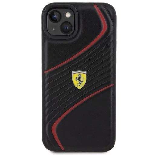 Ferrari Twist Metal Logo tok iPhone 15 Plus - fekete - 3