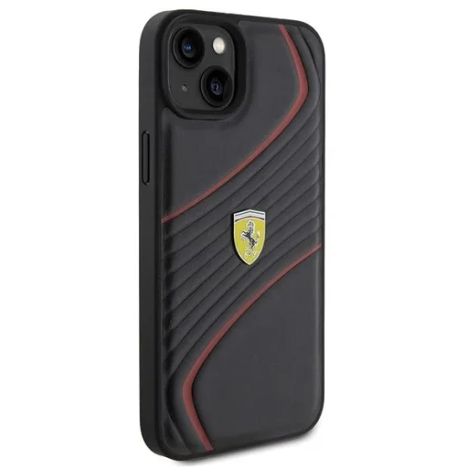 Ferrari Twist Metal Logo tok iPhone 15 Plus - fekete - 4