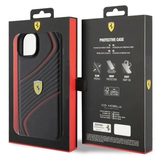 Ferrari Twist Metal Logo tok iPhone 15 Plus - fekete - 8