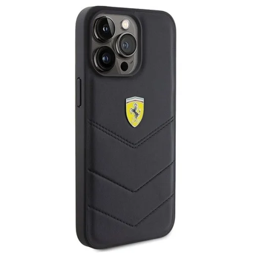 Ferrari Steppelt Fém Logó tok iPhone 15 Pro Max - fekete - 4