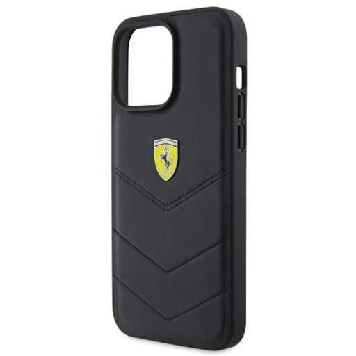 Ferrari Steppelt Fém Logó tok iPhone 15 Pro Max - fekete - 6